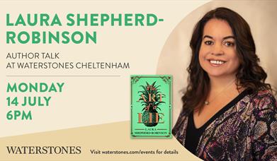 A portrait photo of crime author Laura Shepherd Robinson next to her new book - The Art of the Lie