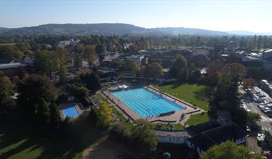 Aerial view of Cheltenham Lido.