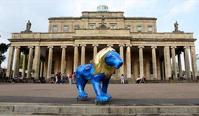 Lions at Large sculpture in front of Pittville Pump Room - Photographer - Anna Lythgoe