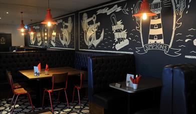 Simpsons Fish and Chips Cheltenham, restaurant interior