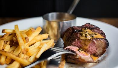 The Ox Cheltenham - steak meal